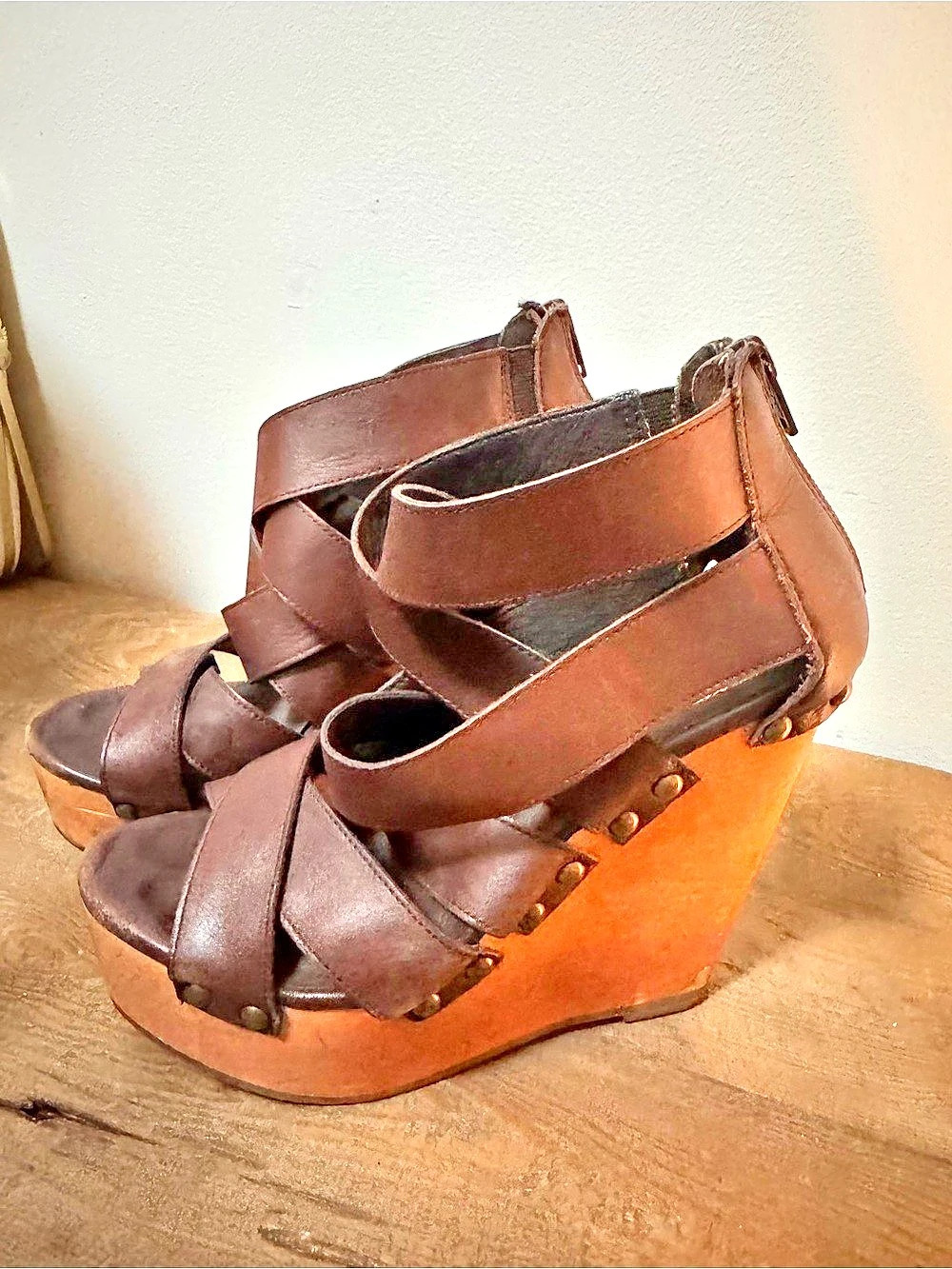 Dolce Vita Brown Platform Wedge Sandals